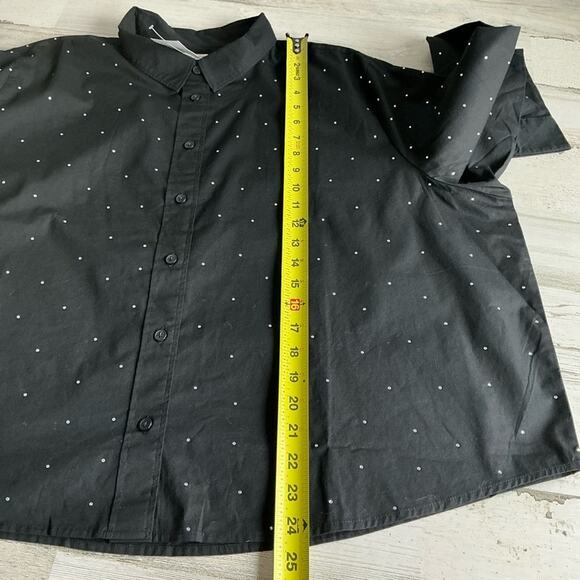 NWT J. Crew 3X Rhinestone modern button-down Black Cotton Lightweight CE968 - Picture 10 of 12
